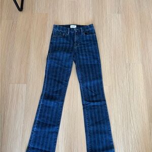 Frame Denim Blue Striped Flare Jeans